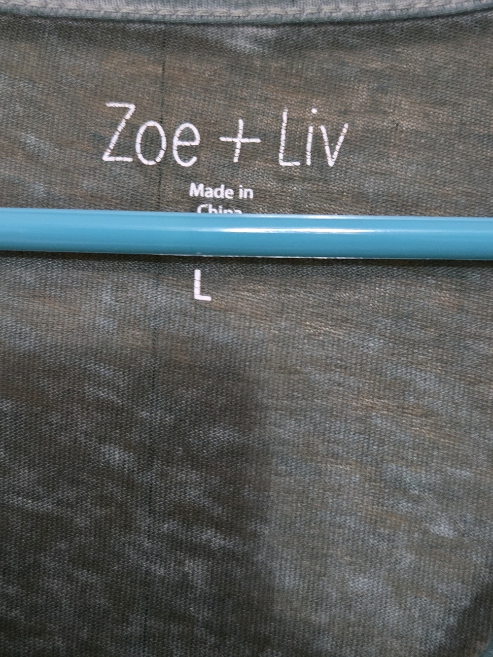 Zoe + Liv Heathered Green V-Neck Graphic Tee - Time Flies - Picture 3 of 4